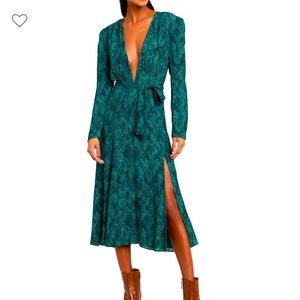 Fame and partners green snakeskin Leuven dress